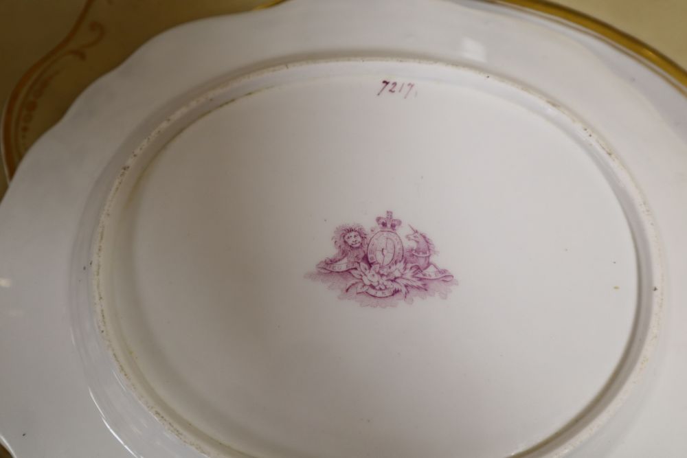 A graduated set of six Ridgway armorial porcelain meat plates